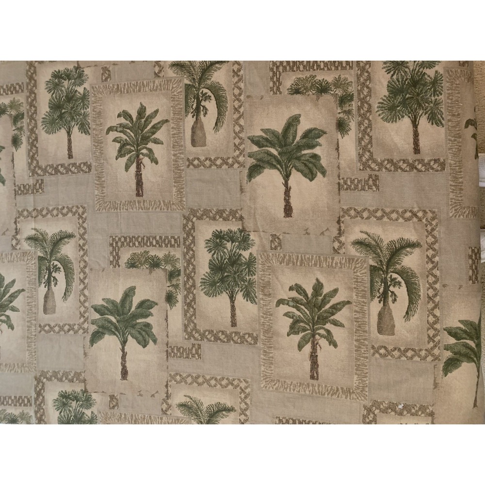 VTG JC Penny Home Palm Grove Karin Maki Kimlore Cotton Shower Curtain Tan Green